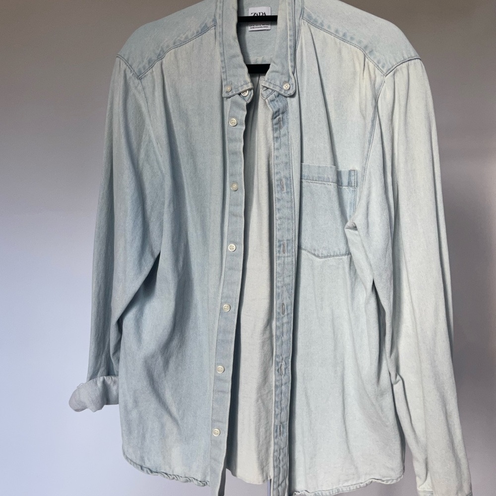Zara XL blue long sleeve button down